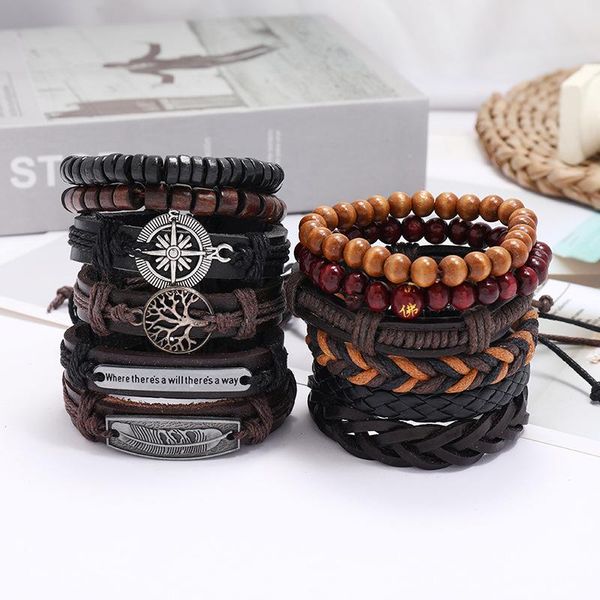 fashion vintage leather braided bracelet men's jewelry diy12 piece combination set charm bracelets, Golden;silver
fashion vintage leather braided bracelet men's jewelry diy12 piece combination set charm bracelets, Golden;silver