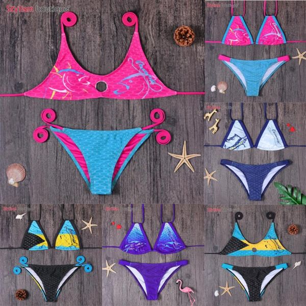 women's swimwear fish bikini sport swimsuit bandage women printed brazilian biquini swimming suit for 2021, White;black
women's swimwear fish bikini sport swimsuit bandage women printed brazilian biquini swimming suit for 2021, White;black