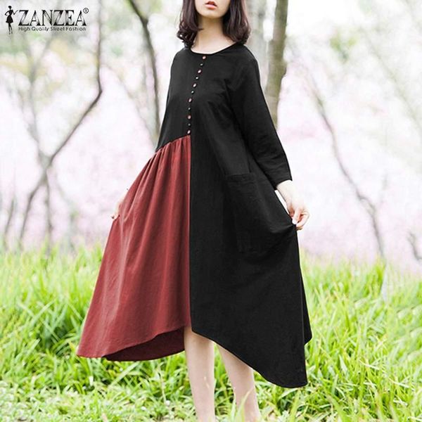 women midi dresses 2021 female vintage vestidos casual patchwork robe autumn ladies long sleeve sundress plus size 5xl, Black;gray
women midi dresses 2021 female vintage vestidos casual patchwork robe autumn ladies long sleeve sundress plus size 5xl, Black;gray
