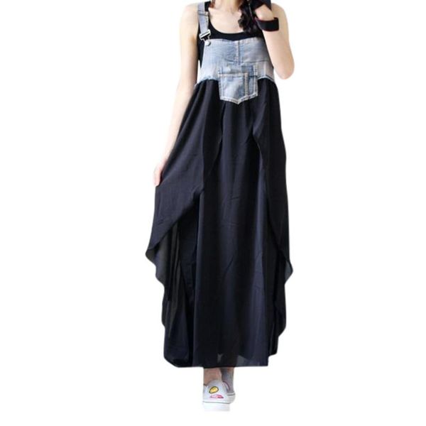 casual dresses strapjeans dress splicing chiffon vestidos strap ruffles plus size for women summer mid-calf loose harajuku robe, Black;gray
casual dresses strapjeans dress splicing chiffon vestidos strap ruffles plus size for women summer mid-calf loose harajuku robe, Black;gray
