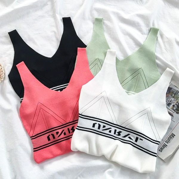 women's tanks & camis 2021 summer kint letter slim waist cropped camisole women spaghetti vest streetwaer crop l0525, White
women's tanks & camis 2021 summer kint letter slim waist cropped camisole women spaghetti vest streetwaer crop l0525, White