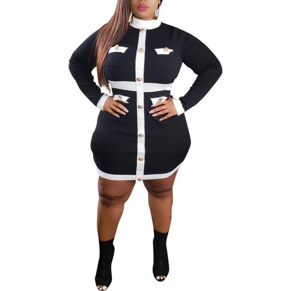 casual dresses 2021 autumn winter women dress long sleeve black patchwork bodycon high waist elegant work office robe vestidos, Black;gray
casual dresses 2021 autumn winter women dress long sleeve black patchwork bodycon high waist elegant work office robe vestidos, Black;gray