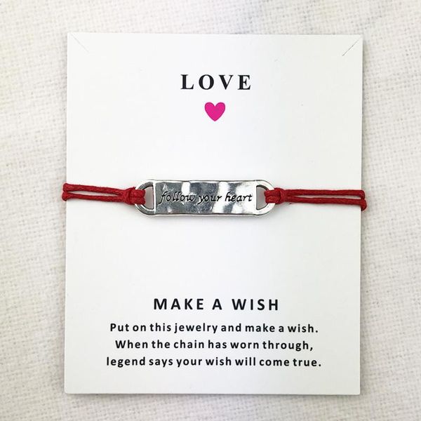 silver plated follow your heart charms cuff multilayer wax rope pink bracelets women men with card bracelet jewelry charm, Golden;silver
silver plated follow your heart charms cuff multilayer wax rope pink bracelets women men with card bracelet jewelry charm, Golden;silver