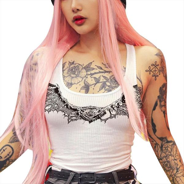 gothic punk style women tanks print slim fit club ladies crop streetwear clubwear tee shirt femme, White
gothic punk style women tanks print slim fit club ladies crop streetwear clubwear tee shirt femme, White