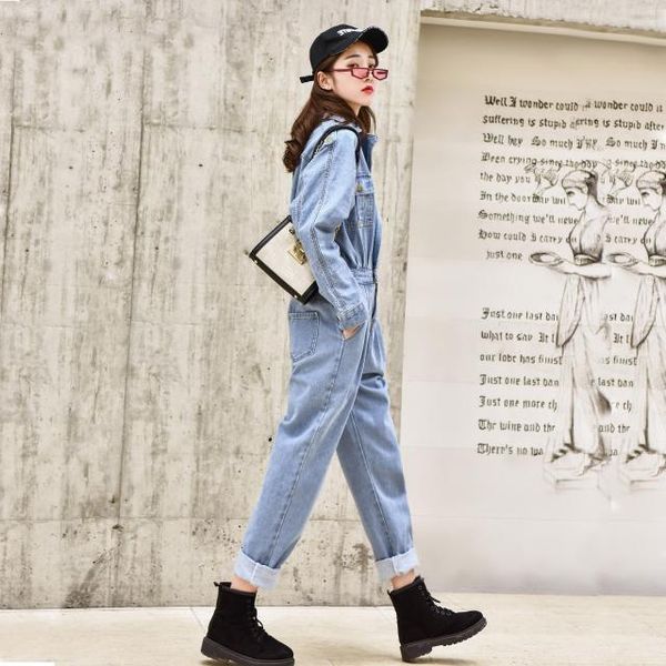 women's jumpsuits & rompers 2021 women autumn blue elegant bf streetwear denim jumpsuit pants female long sleeve high waist retro jeans, Black;white
women's jumpsuits & rompers 2021 women autumn blue elegant bf streetwear denim jumpsuit pants female long sleeve high waist retro jeans, Black;white