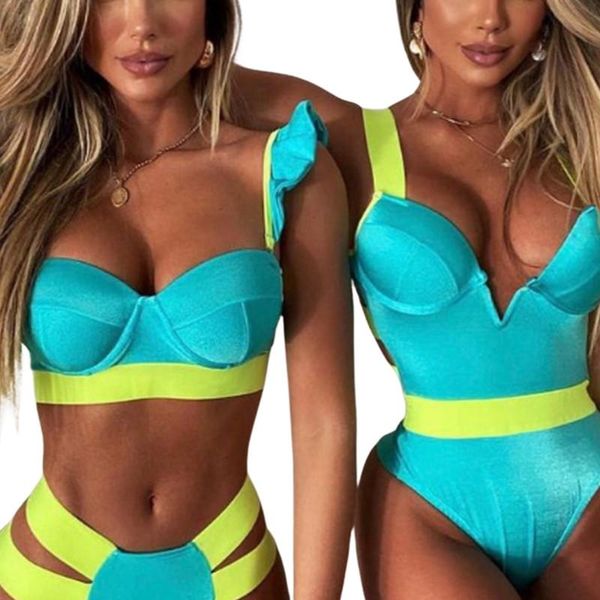 women's swimwear 2pcs 2021, patchwork crop tank with hollowed side high waist triangle bottoms for beach/swimming, White;black
women's swimwear 2pcs 2021, patchwork crop tank with hollowed side high waist triangle bottoms for beach/swimming, White;black