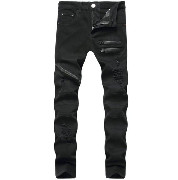 men's jeans zipper besign men elastic waist skinny male 2021 stretch ripped pants streetwear mens denim black red white, Blue
men's jeans zipper besign men elastic waist skinny male 2021 stretch ripped pants streetwear mens denim black red white, Blue