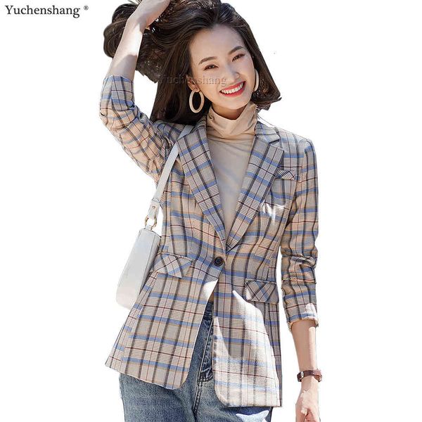 women's suits & blazers casual women spring fall autumn winter gray blue plaid blazer new arrival fashion girl outwear one button slim, White;black
women's suits & blazers casual women spring fall autumn winter gray blue plaid blazer new arrival fashion girl outwear one button slim, White;black