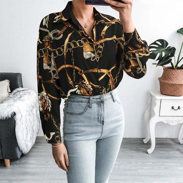 women's blouses & shirts women ol casual loose blusas 2022 autumn oversized lapel office lady retro long sleeve fashion printed, White
women's blouses & shirts women ol casual loose blusas 2022 autumn oversized lapel office lady retro long sleeve fashion printed, White