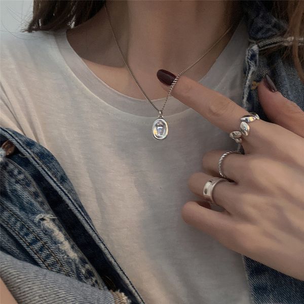 korean lentil pendant 925 sterling silver old necklace women's simple cold wind clavicle chain cx220309, Black
korean lentil pendant 925 sterling silver old necklace women's simple cold wind clavicle chain cx220309, Black
