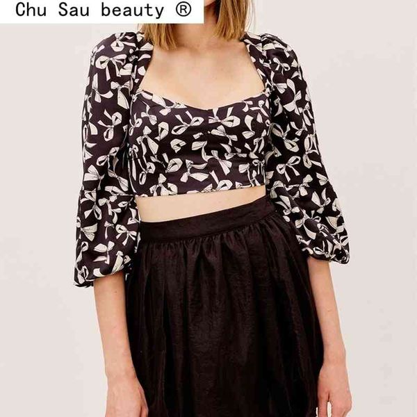 fashion casual chic floral print crop women summer v-neck short blouse female 3/4 sleeve blouses 210508, White
fashion casual chic floral print crop women summer v-neck short blouse female 3/4 sleeve blouses 210508, White