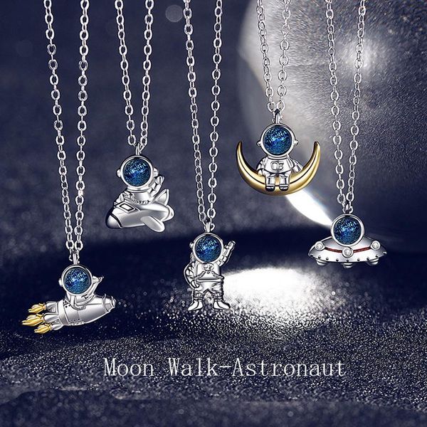 pendant necklaces astronaut couple necklace ladies clavicle chain commemorative light luxury niche female fashion cartoon birthday gift, Silver
pendant necklaces astronaut couple necklace ladies clavicle chain commemorative light luxury niche female fashion cartoon birthday gift, Silver
