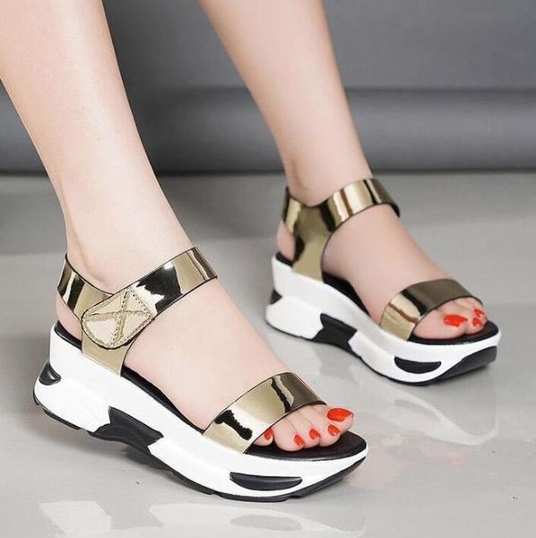 women's platform sponge female sandals wedge with non-slip casual sneakers beach shoes wedges for women, Black
women's platform sponge female sandals wedge with non-slip casual sneakers beach shoes wedges for women, Black