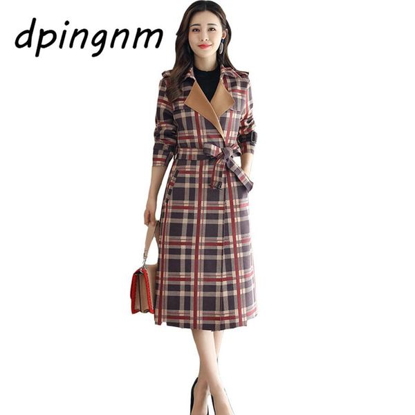 women's wool & blends england style plaid woolen coats for women belted waist button-up check office lady wind coat, Black
women's wool & blends england style plaid woolen coats for women belted waist button-up check office lady wind coat, Black