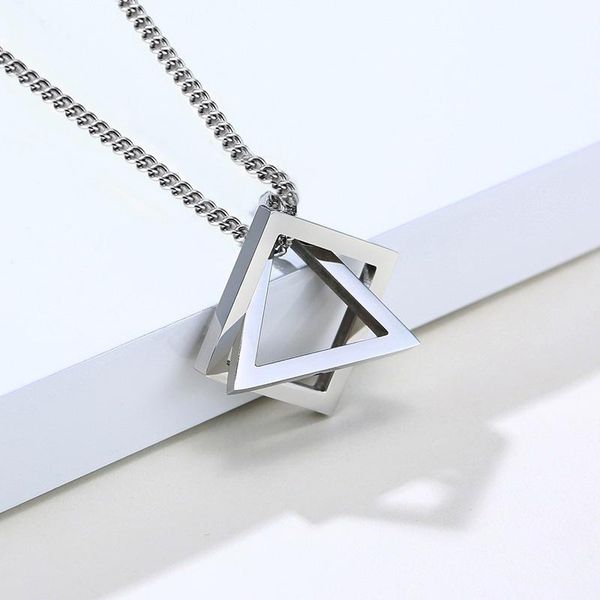 fashion square triangle male pendant for men stainless steel modern trendy geometric staking streetwear necklace jewelr necklaces, Silver
fashion square triangle male pendant for men stainless steel modern trendy geometric staking streetwear necklace jewelr necklaces, Silver