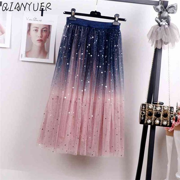 gradient color summer tulle skirt women high waist pleated long skirt female a-line white pink tutu skirt party fashion new 210412, Black
gradient color summer tulle skirt women high waist pleated long skirt female a-line white pink tutu skirt party fashion new 210412, Black