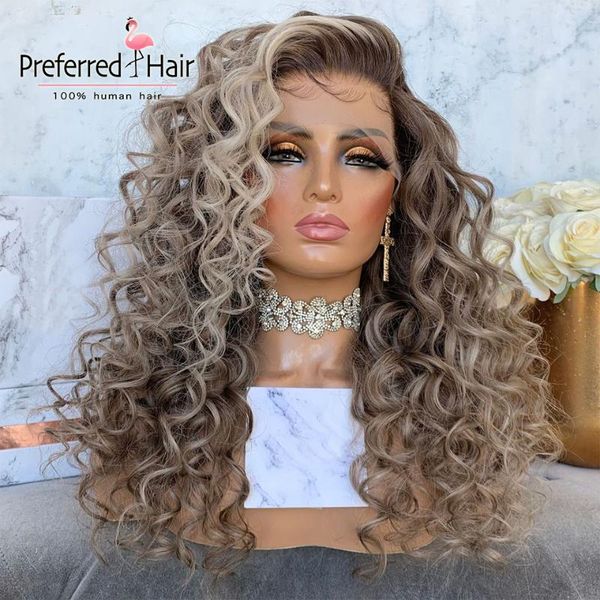 lace wigs preferred ombre front wig pre plucked blonde blue pink highlight remy brazilian curly human hair for black women, Black;brown 
lace wigs preferred ombre front wig pre plucked blonde blue pink highlight remy brazilian curly human hair for black women, Black;brown