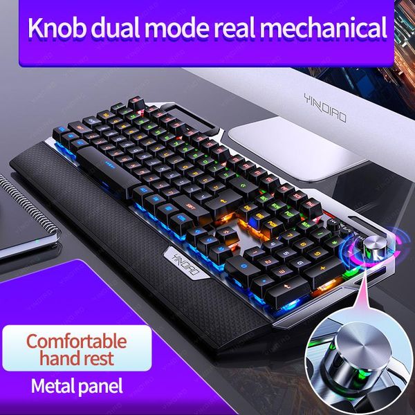 metal real mechanical keyboard big hand hold mobile phone bracket knob game green axis wired usb keyboards
metal real mechanical keyboard big hand hold mobile phone bracket knob game green axis wired usb keyboards