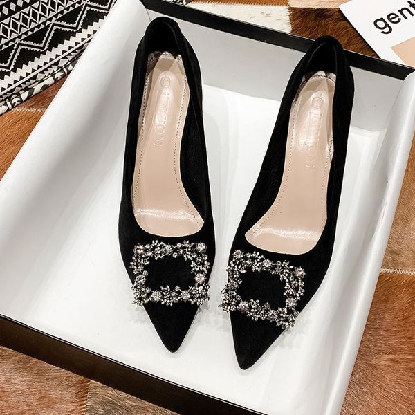 luxury dress shoes daphne 2021 spring and autumn net red work sho pointed high women's thin heels, Black
luxury dress shoes daphne 2021 spring and autumn net red work sho pointed high women's thin heels, Black