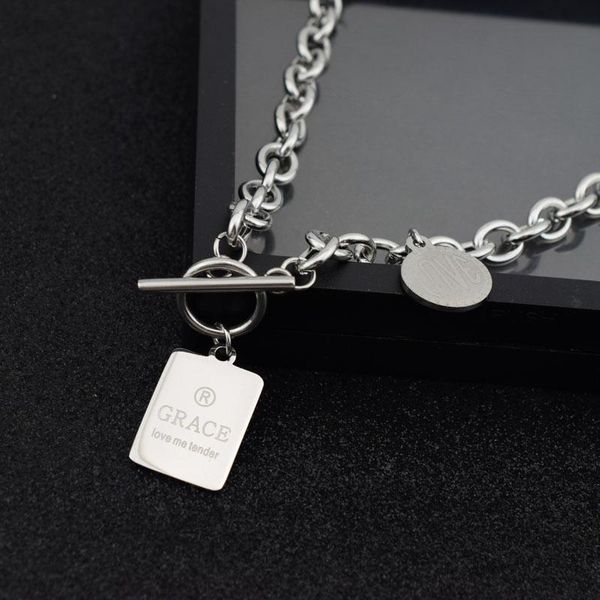pendant necklaces stainless steel unique square piece fashion hip hop dog tag necklace brand streetwear wholesale bulk, Silver
pendant necklaces stainless steel unique square piece fashion hip hop dog tag necklace brand streetwear wholesale bulk, Silver