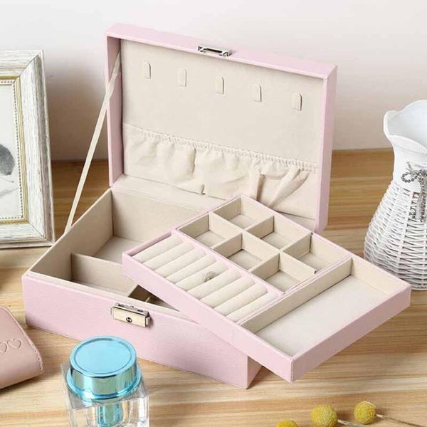 double layer jewelry box finishing pu leather gift ring packing earrings necklace storage display wrap
double layer jewelry box finishing pu leather gift ring packing earrings necklace storage display wrap