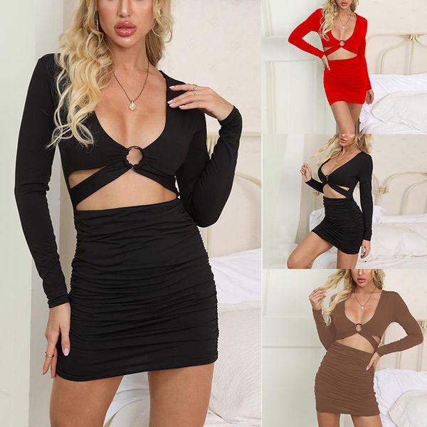 fashion low cut elegant women dress hollow out long sleeve bodycon party winter casual dresses, Black;gray
fashion low cut elegant women dress hollow out long sleeve bodycon party winter casual dresses, Black;gray