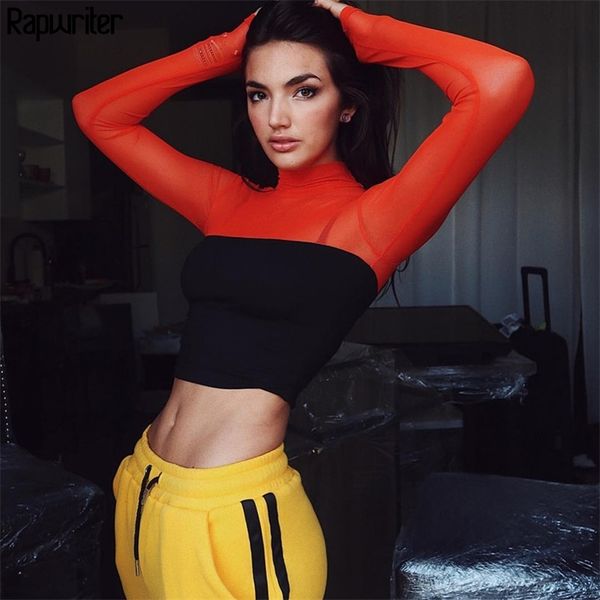 transparent panelled patchwork mesh t-shirt female tees skinny fashion summer turtleneck basic crop 210510, White
transparent panelled patchwork mesh t-shirt female tees skinny fashion summer turtleneck basic crop 210510, White