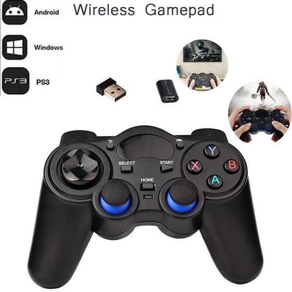 

game controllers & joysticks 2.4ghz controller gamepad android wireless joystick joypad with otg converter for ps3/smart phone tablet pc sma