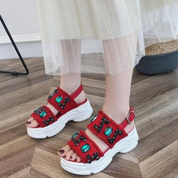 diamond platform wedges shoes for women sandals fabric rhinestones crystals gladiator girl fashion, Black
diamond platform wedges shoes for women sandals fabric rhinestones crystals gladiator girl fashion, Black