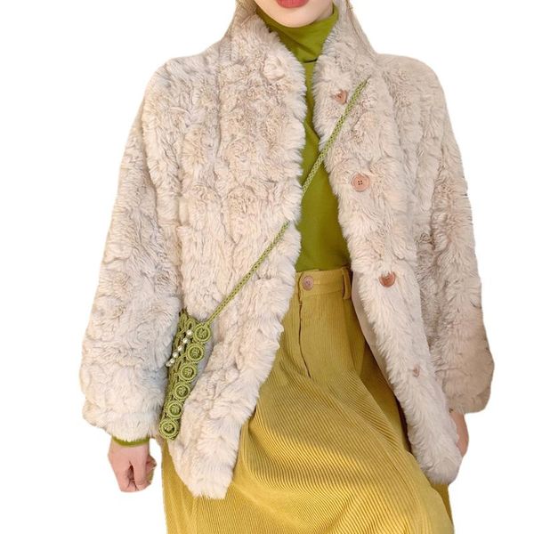 women's fur & faux women autumn beige button soft fluffy plush jacket winter cotton, Black
women's fur & faux women autumn beige button soft fluffy plush jacket winter cotton, Black