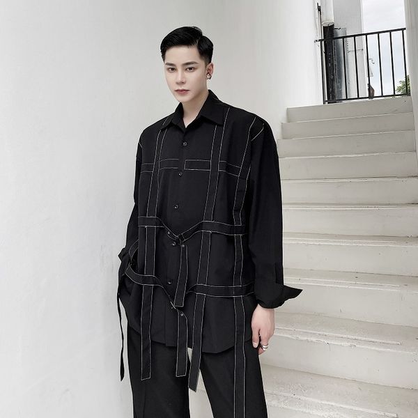men's casual shirts men women bandage design loose long sleeve male streetwear hip hop black couple 4qr1, White;black
men's casual shirts men women bandage design loose long sleeve male streetwear hip hop black couple 4qr1, White;black