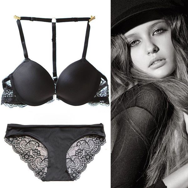 bra set front button gathered lace back small chest smooth underwear suit women, Red;black
bra set front button gathered lace back small chest smooth underwear suit women, Red;black