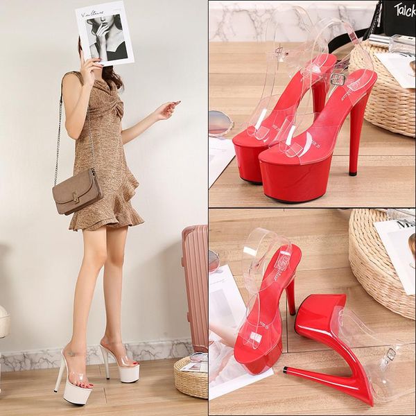 summer waterproof platform sandals women pvc transparent slim ultra high heels 16.5cm female nightclub pole dancing shoes, Black
summer waterproof platform sandals women pvc transparent slim ultra high heels 16.5cm female nightclub pole dancing shoes, Black