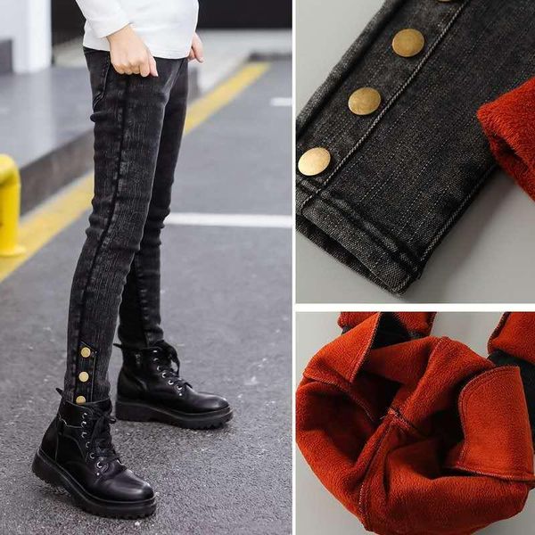 jeans children's winter plus velvet thickening warm casual denim stretch trousers 3-14 years old boys and girls, Blue
jeans children's winter plus velvet thickening warm casual denim stretch trousers 3-14 years old boys and girls, Blue