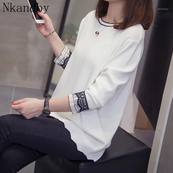 women's sweaters plus size splice color wave knitted 2021 autumn winter clothes fashion loose lace trim pullovers oversize jumper1, White;black
women's sweaters plus size splice color wave knitted 2021 autumn winter clothes fashion loose lace trim pullovers oversize jumper1, White;black