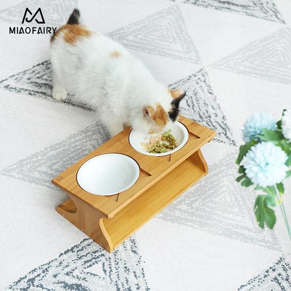 cat bowls & feeders double dog bowl ceramic tableware pet food water bamboo frame raised durable supplies
cat bowls & feeders double dog bowl ceramic tableware pet food water bamboo frame raised durable supplies