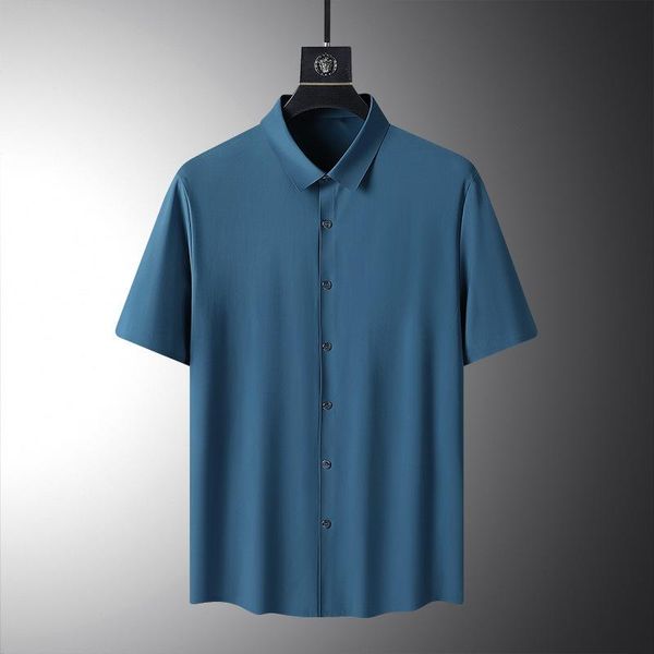 men's casual shirts ice silk shirt short sleeve summer undergarment no iron oversize business father's loose and fat, White;black
men's casual shirts ice silk shirt short sleeve summer undergarment no iron oversize business father's loose and fat, White;black