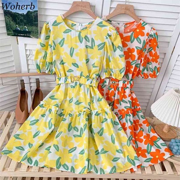 print dress women summer robe o neck puff sleeve slim waist mini vestidos korean vintage chic ruffle lady dresses 210519, Black;gray
print dress women summer robe o neck puff sleeve slim waist mini vestidos korean vintage chic ruffle lady dresses 210519, Black;gray
