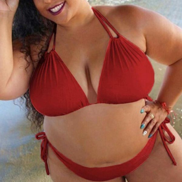 women's swimwear woman summer 2021 large size bikini plus halterneck split strappy swimming red  swimsuit suit biquini brazilian 5xl, White;black
women's swimwear woman summer 2021 large size bikini plus halterneck split strappy swimming red  swimsuit suit biquini brazilian 5xl, White;black