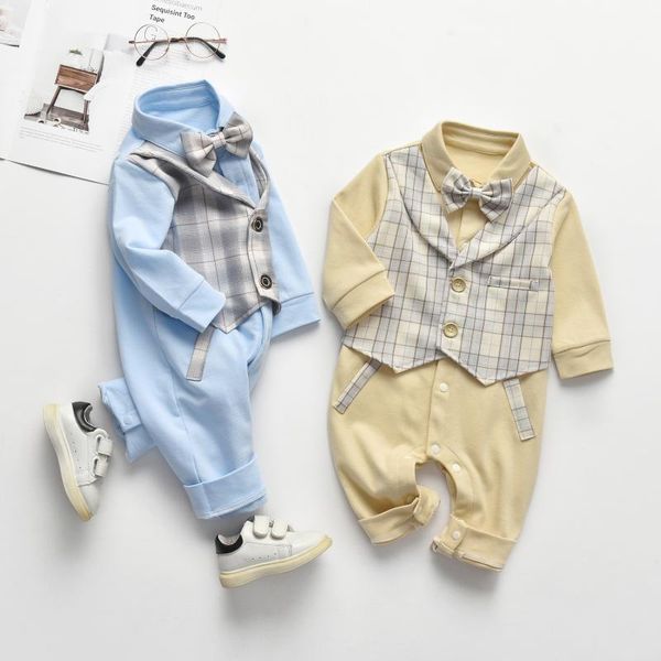 jumpsuits focusnorm gentlemen infant kids boys romper clothes one piece plaid patchwork long sleeve single breasted 0-24m, Blue
jumpsuits focusnorm gentlemen infant kids boys romper clothes one piece plaid patchwork long sleeve single breasted 0-24m, Blue