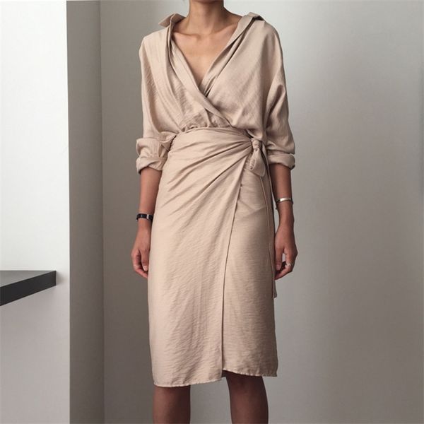 foridol elegant office ladies faux wrap dress women autumn winter long sleeve midi dress vintage sash shirt work dress 210415, Black;gray
foridol elegant office ladies faux wrap dress women autumn winter long sleeve midi dress vintage sash shirt work dress 210415, Black;gray