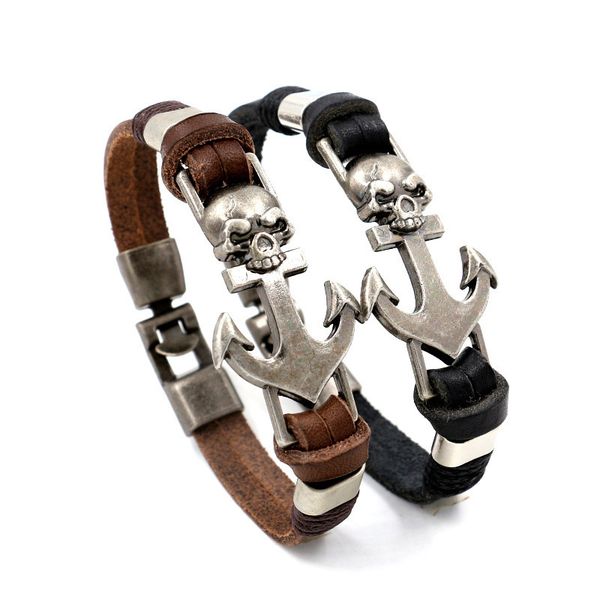 wristbands navy rock anchor men's skull bracelet punk wristbands beads leather bangles, Golden;silver
wristbands navy rock anchor men's skull bracelet punk wristbands beads leather bangles, Golden;silver