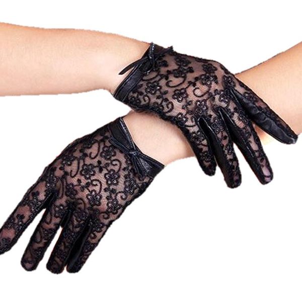 five fingers gloves autumn winter genuine sheepskin women elegant fashion lace black mittens, Blue;gray
five fingers gloves autumn winter genuine sheepskin women elegant fashion lace black mittens, Blue;gray