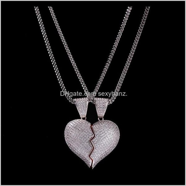 & pendants drop delivery 2021 iced out broken heart pendant necklace for mens womens fashion hip hop jewelry lover necklaces 1 pair npdk7, Silver
& pendants drop delivery 2021 iced out broken heart pendant necklace for mens womens fashion hip hop jewelry lover necklaces 1 pair npdk7, Silver