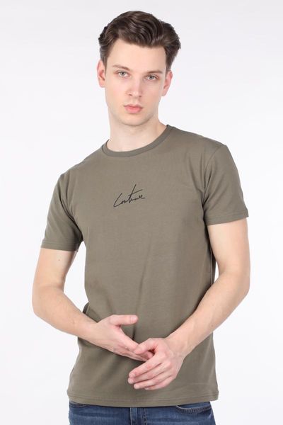 men's t-shirts male khaki back printed bicycle neck t-shirt, White;black 
men's t-shirts male khaki back printed bicycle neck t-shirt, White;black