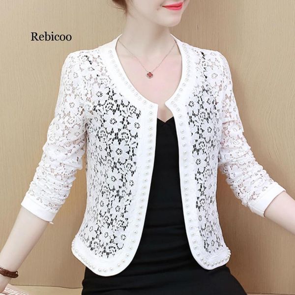 women's jackets womens and coats long sleeve beading hollow lace women jacket chaquetas mujer casaco feminino, Black;brown
women's jackets womens and coats long sleeve beading hollow lace women jacket chaquetas mujer casaco feminino, Black;brown