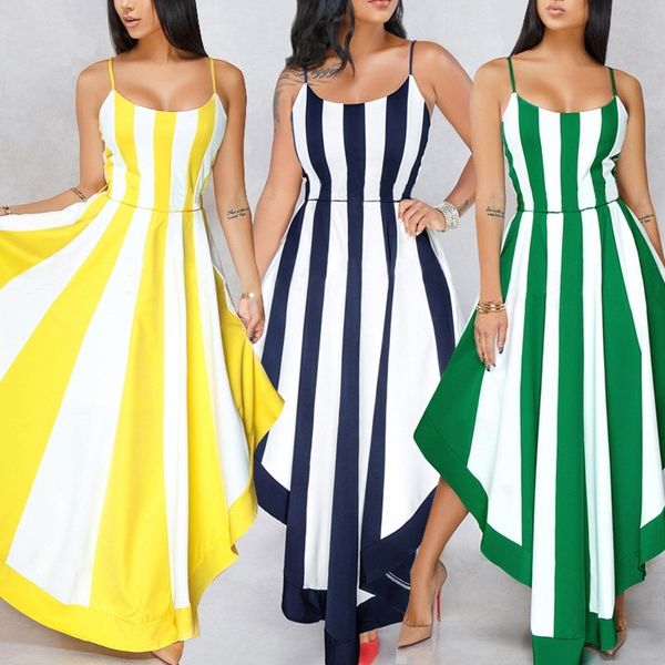 summer new rainbow stripe umbrella skirt women's open back loose dress elegant summer dress, Black;red
summer new rainbow stripe umbrella skirt women's open back loose dress elegant summer dress, Black;red
