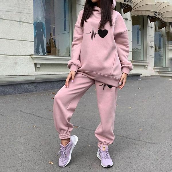 women's two piece pants tracksuit set hoodie oversize heart print woman casual sets and sweatshirt 2021 winter autumn streetwear, White
women's two piece pants tracksuit set hoodie oversize heart print woman casual sets and sweatshirt 2021 winter autumn streetwear, White
