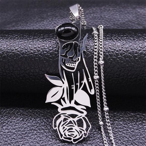 pendant necklaces 2021 gothic skull hand rose black natural stone stainless steel silver color chain jewery collier nxs04
pendant necklaces 2021 gothic skull hand rose black natural stone stainless steel silver color chain jewery collier nxs04