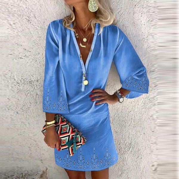 casual dresses luxurious sequin v-neck dress women three-quarter sleeve print button solid color flared vestido femme, Black;gray
casual dresses luxurious sequin v-neck dress women three-quarter sleeve print button solid color flared vestido femme, Black;gray